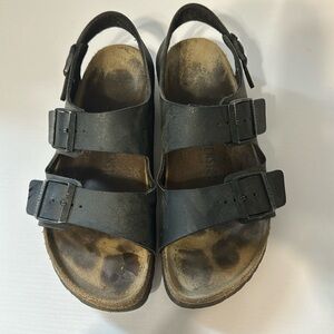 Black and Brown Birkenstock Sandals